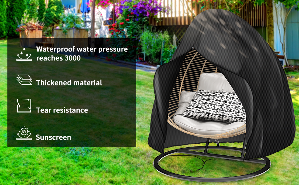 OZMI Double Egg Chair Cover, Egg Chair Covers Waterproof with Zipper