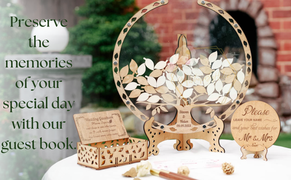 Personalized Maple Tree And Leaves Wedding Guest Book
