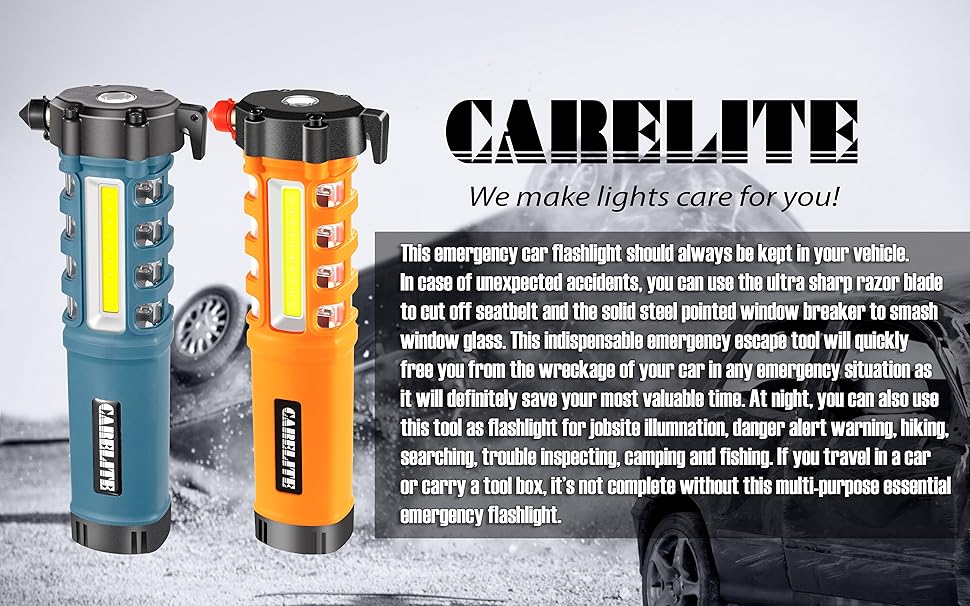MultiFunction Emergency Car Flashlight, Essential Car Escape Tool