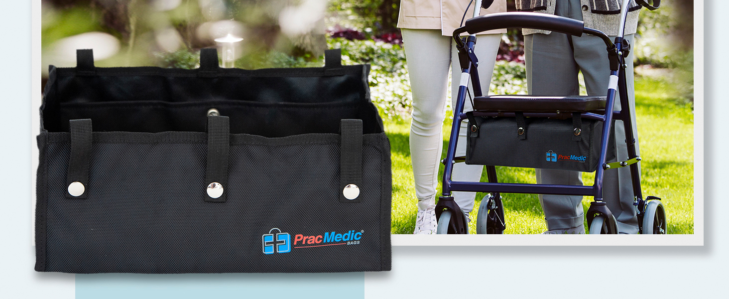 Extra Large Under Seat Rollator Bag for Folding or