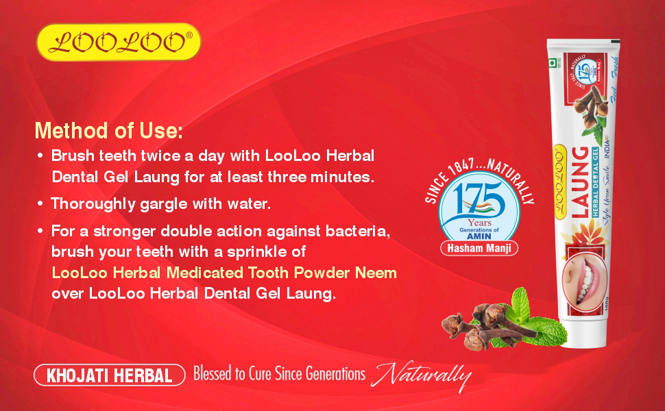 Buy LooLoo Herbal Dental Gel Laung Organic Gel Herbal Clove