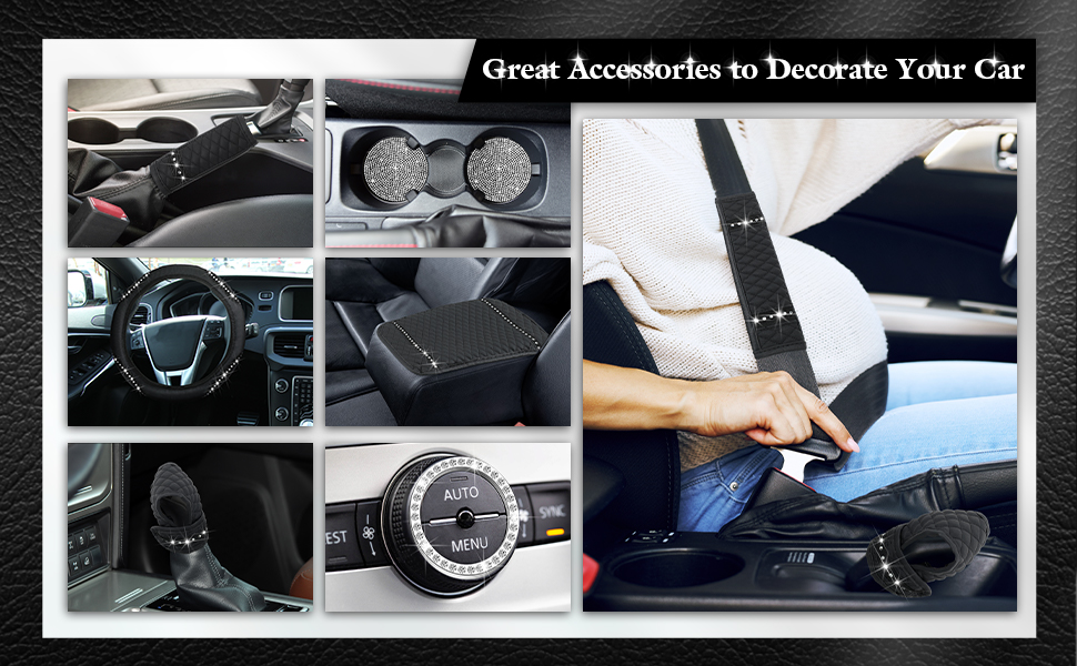 Amazon.com: Sinmoe 10 Pcs Bling Car Accessories Set for