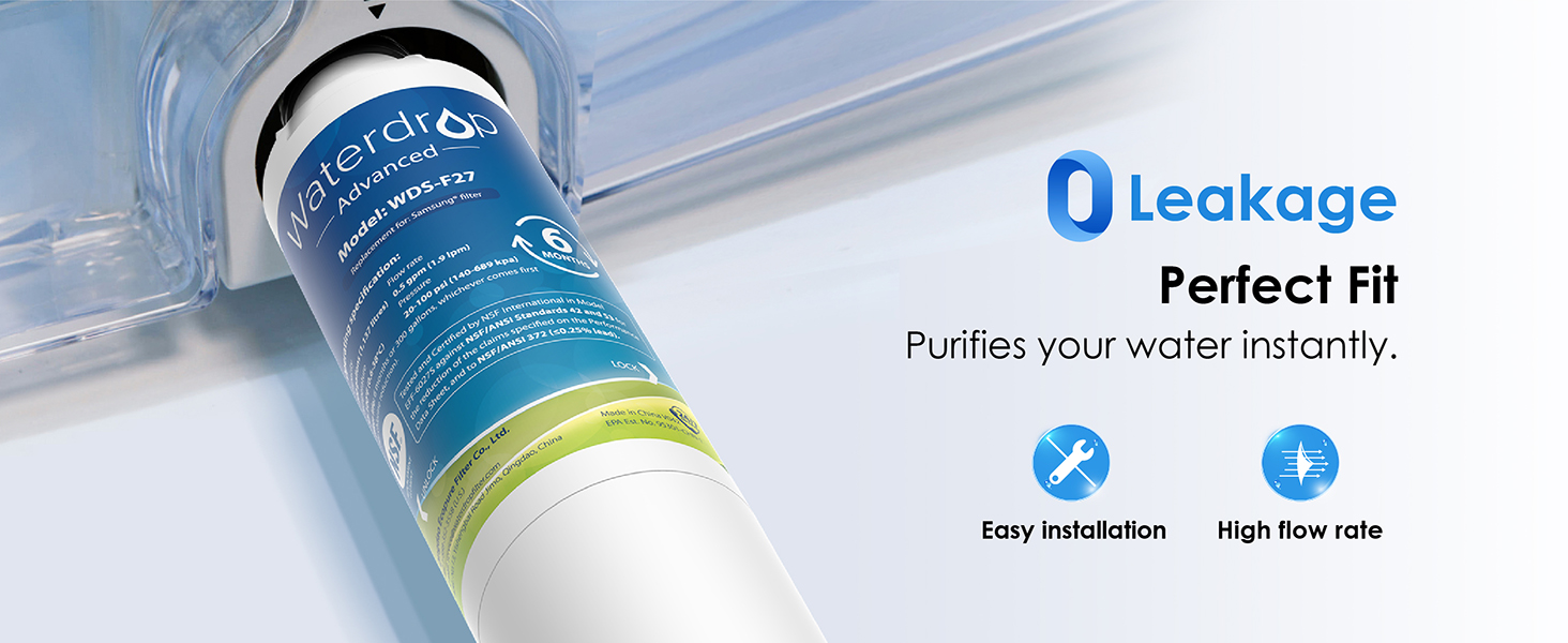 Waterdrop DA2900020B NSF 53&42 Certified Refrigerator