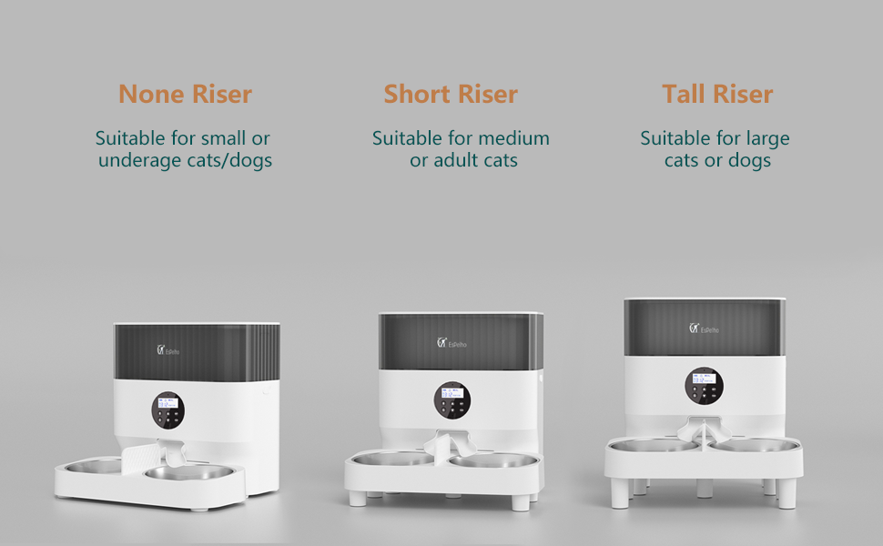 Espelho Automatic Cat Feeders for 2 Cats, 5L Timed Elevated Cat Food