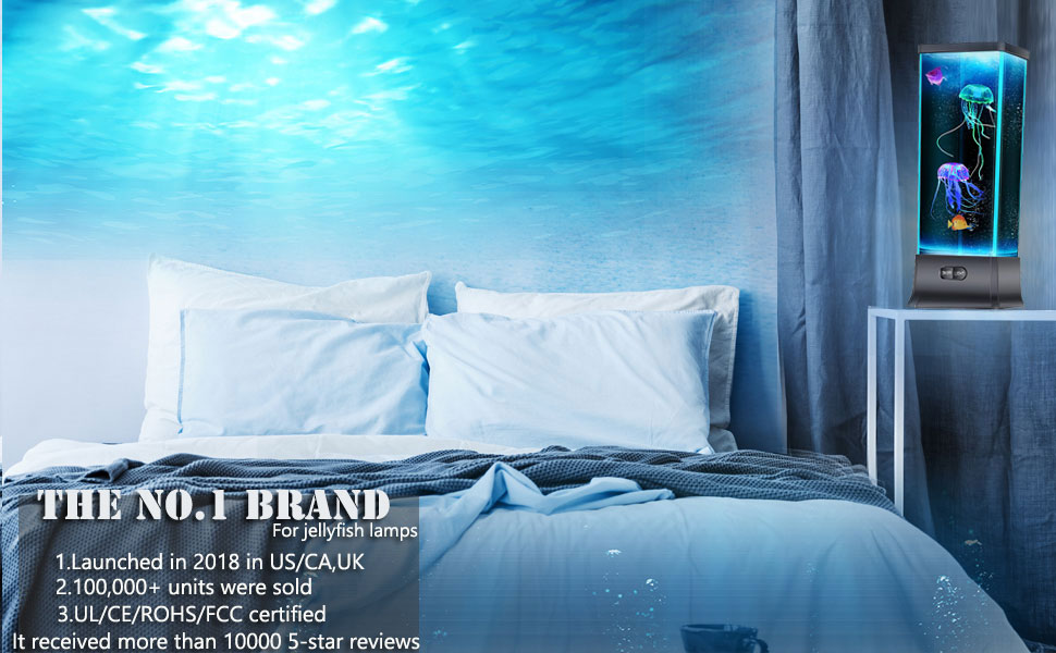 COLORLIFE Electric Jellyfish Tank Table Lamp with Color Changing Light