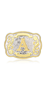 HUABOLA CALYN Western Belt Buckle Initial Letters ABCDEFG
