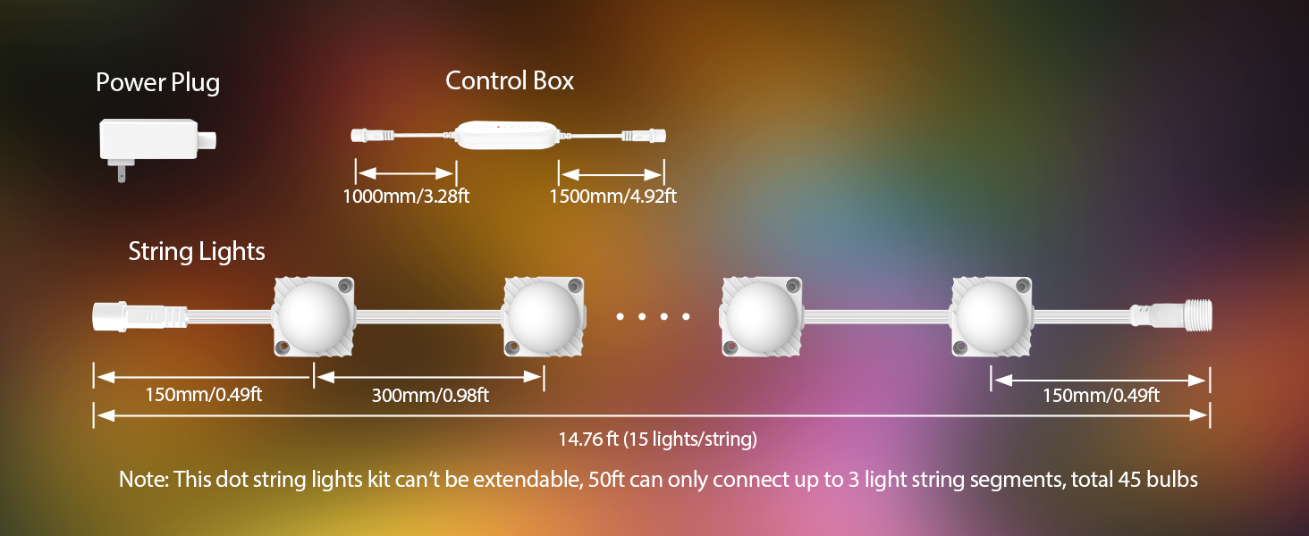 Smart Outdoor Dot String Lights