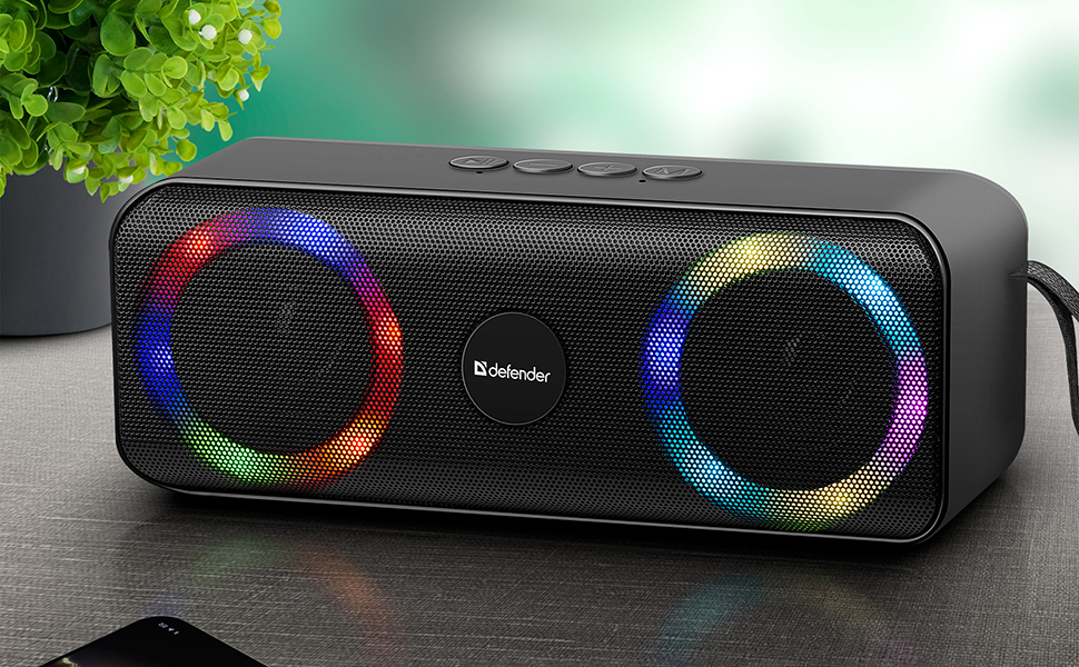 Defender Bluetooth Lautsprecher Q1 Tragbar, Musikbox mit RGB-LED-Licht ...