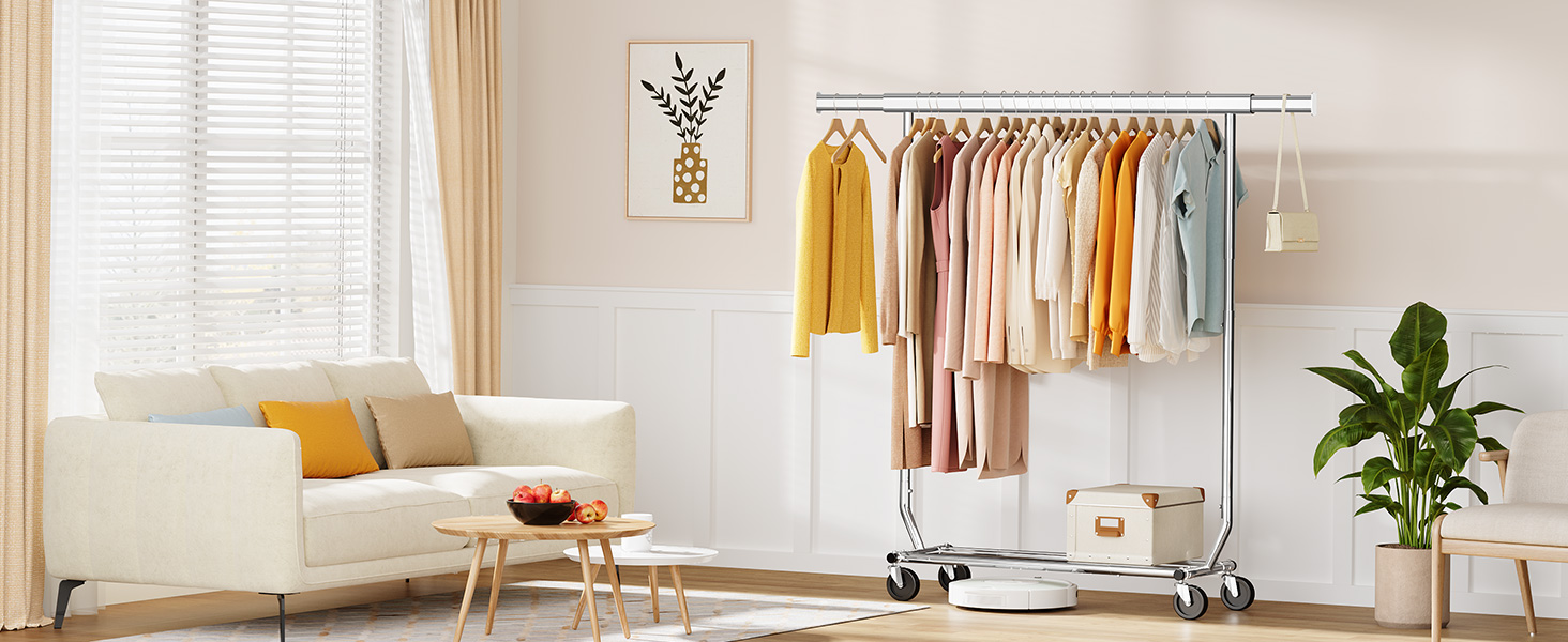 rolling clothing rack