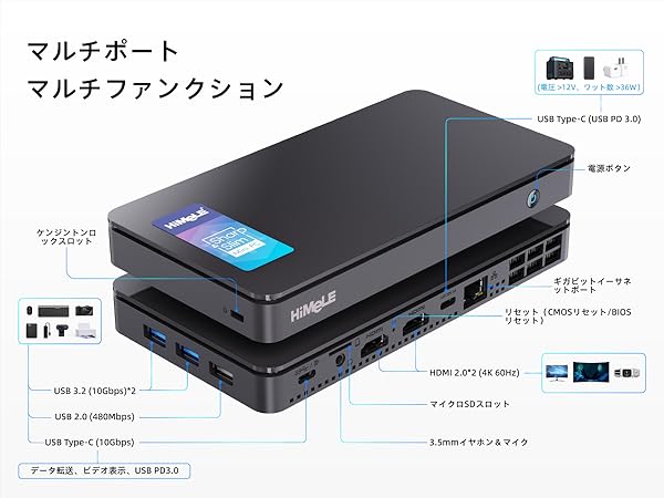Amazon.co.jp: HiMeLE Mini PC Overclock4C N100モデル（メモリ