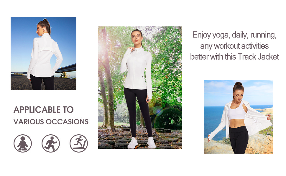 Women's Workout Yoga Jacket Full Zip Running Track Jacket