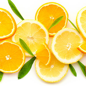 slices of lemons and oranges