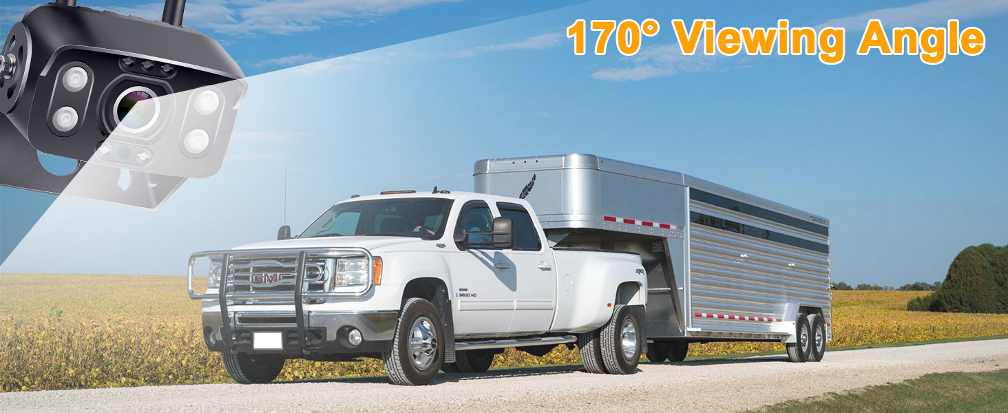 RV Trailer Wireless Backup Camera 2 Cameras Plug and Play for Furrion