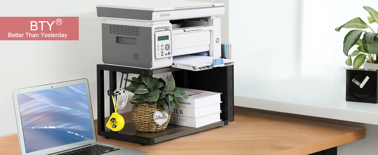 Printer Stand Under Desk Printer Table with Storage Small Printer Cart