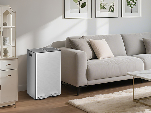 mVm ゴミ箱 60L 2×30L ダストボックス ペダル式 蓋つき ステンレス Amazon｜mVm ゴミ箱 60L 横型 2分別 2×30L ダストボックス