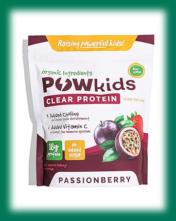 Powkids passionberry protein powder