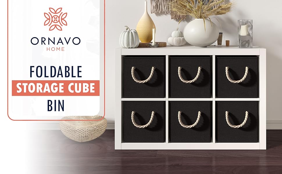 Ornavo Home 13 x 13 Storage Cube Bins, Shelf Basket, Kallax