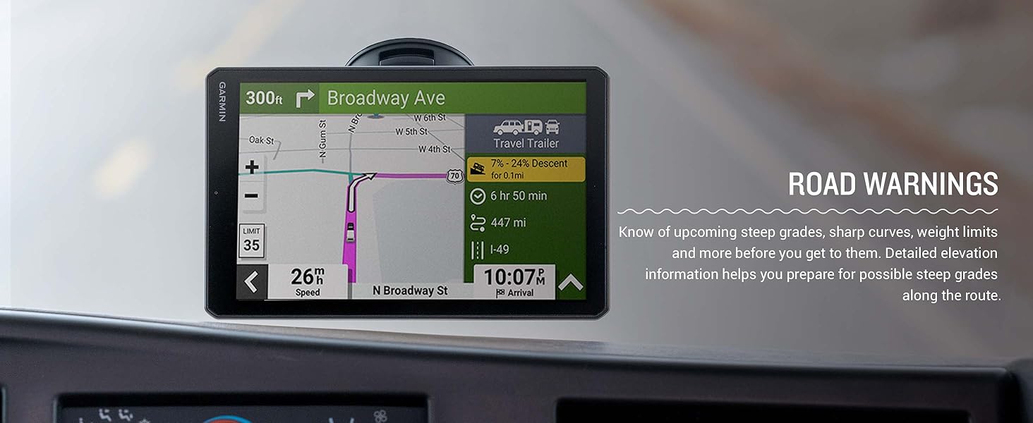 Garmin RV Cam 795, Large, EasytoRead 7” GPS RV Navigator, Builtin