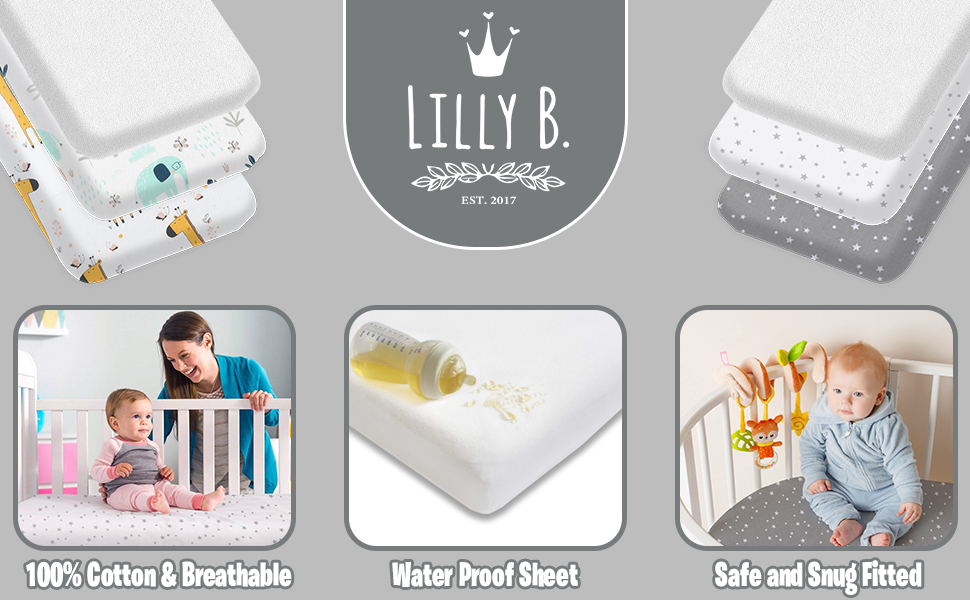 Organic Cotton GOTS Fitted Sheets 2+1 Waterproof Protector pad Compatible Next2me, Tutti Bambini