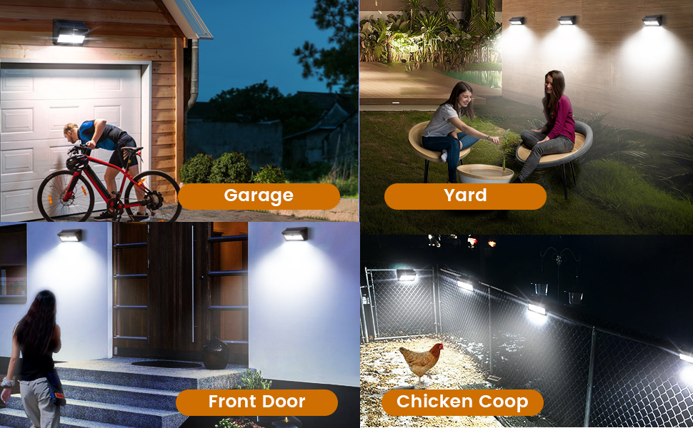 Outdoor Solar Lights for Yard, Garage, Front Door and Chicken Coop