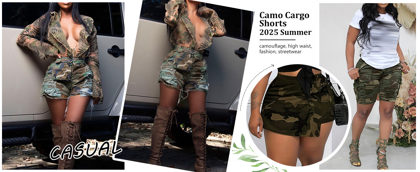 camo shorts women