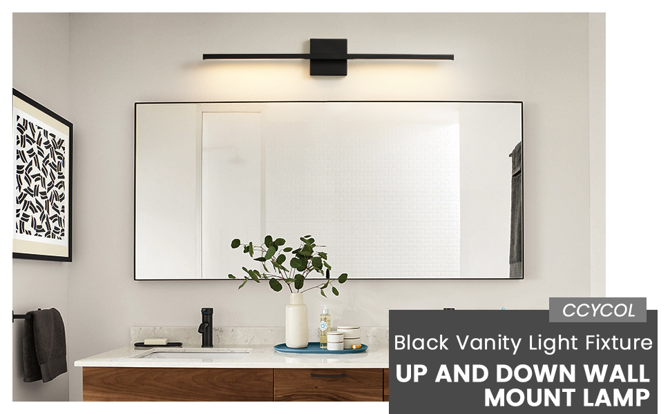 CCYCOL Black Bathroom Light Fixtures for Bathroom 360° Rotatable