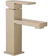 Moen Revyl Bronzed Gold One-Handle Single Hole Modern Bathroom Sink Faucet with Optional Deckplat...