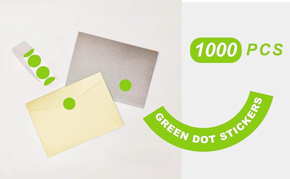 Starboling 1000Pcs 1 Inch Green Round Color Coding Circle