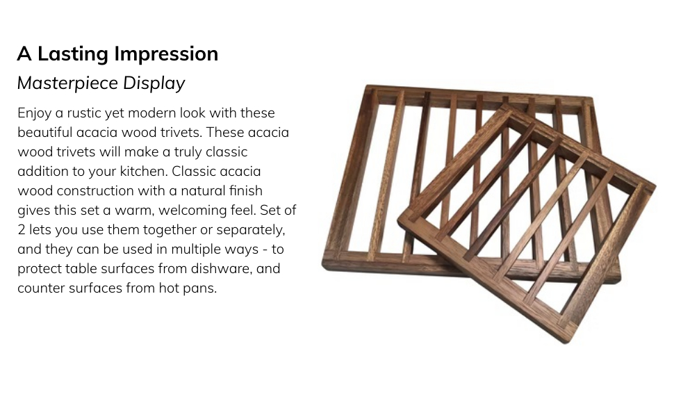 Kalmar Home Wood Trivets Protects Countertops Acacia