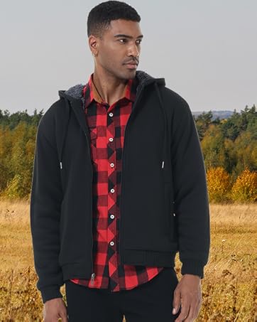 mens fleece lined hoodies
