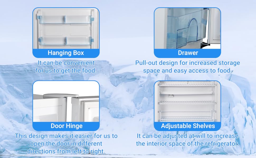 Techomey Gas Fridge Freezer 185L, Lpg Gas Fridge Freezer for Motorhome, Propane 240V Gas Fridge