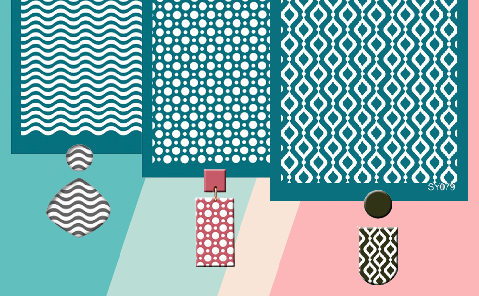 NKTDWO Silk Screen Stencil for Clay, Durable Boho Pattern