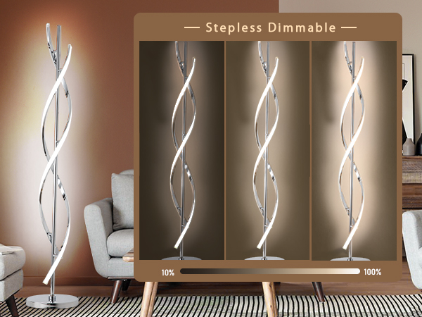 ADISUN スパイラルモダンフロアランプ ADISUN LED Modern Floor Lamp for Living Room, Spiral Floor
