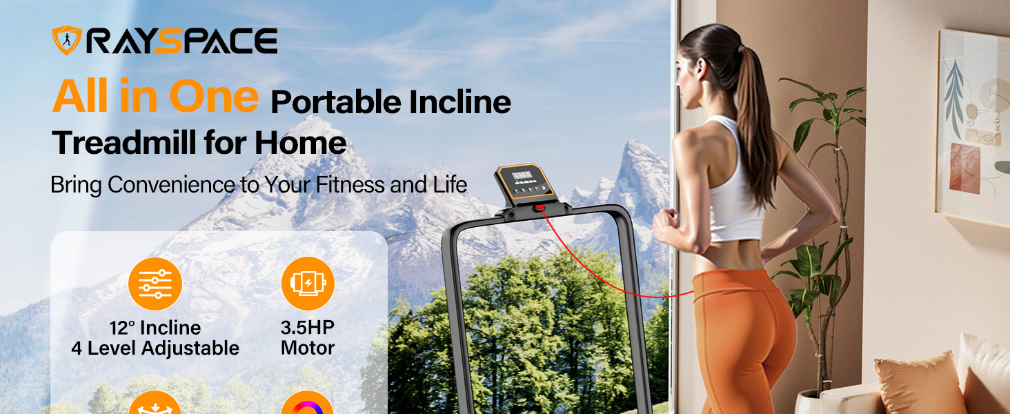 walking pad with incline handle bar treadmill for home