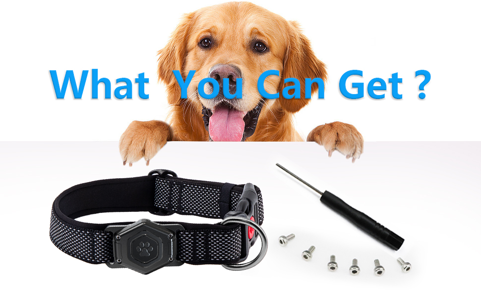 Airtag Dog Collar,Durable Dog Collar with Waterproof Apple
