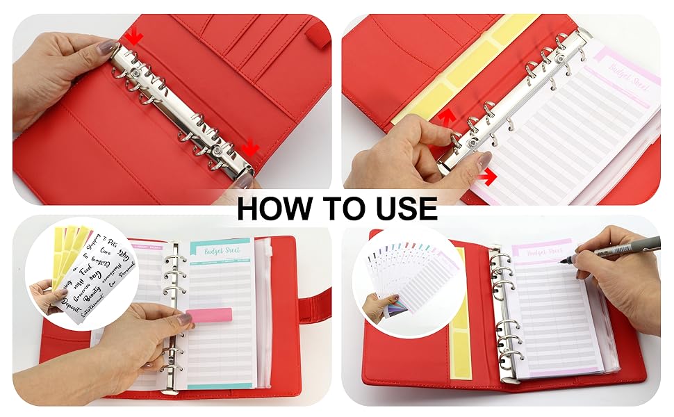LINTRU Budget Binder with Zipper Envelopes, Money