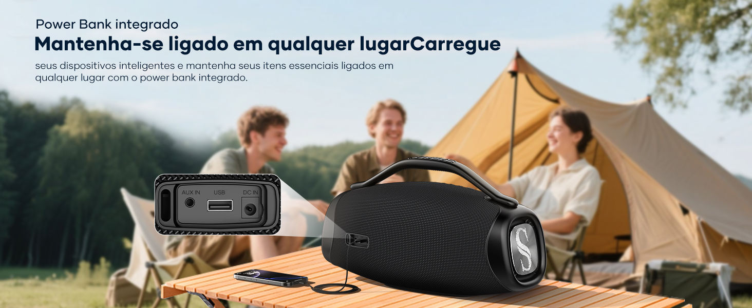 Caixa de Som Bluetooth IPX6 