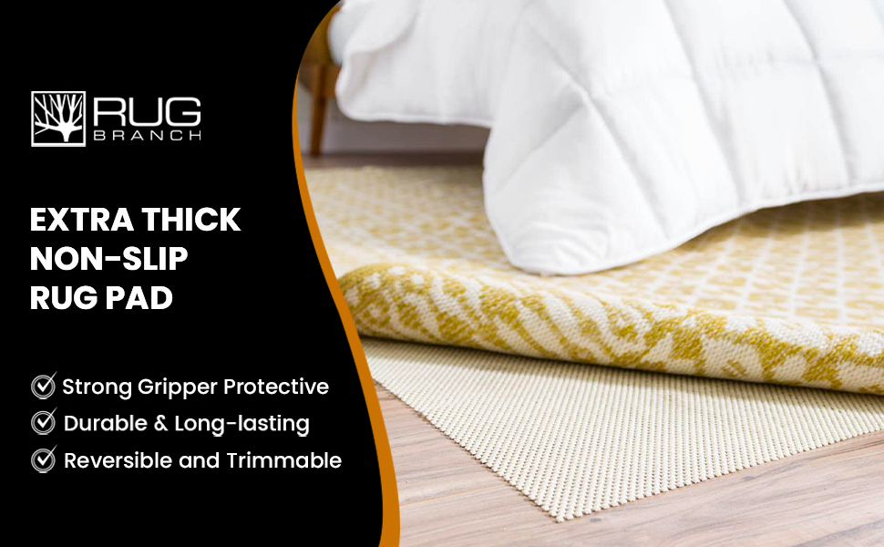 Extra Thick Rug Pad (7' X 10') Non Slip Rug Pad for Rugs & Mattresses