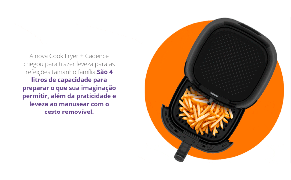 Fritadeira Sem Óleo 4L Cadence Cook Fryer