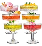 ZOOFOX Set of 6 Coupe Glasses, 7 oz Vintage Cocktail Coupe Glasses Set, Crystal Martini Glasses w...