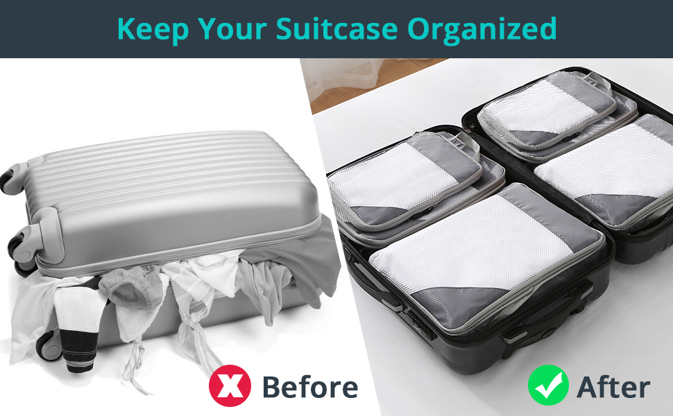 Packing Cubes for Suitcases 3 Various Sizes Compression Packing Cubes