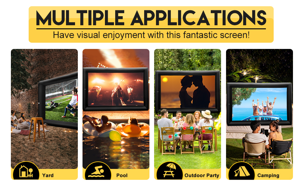 Heipigo 23ft Inflatable Projector Movie Screen Outdoor