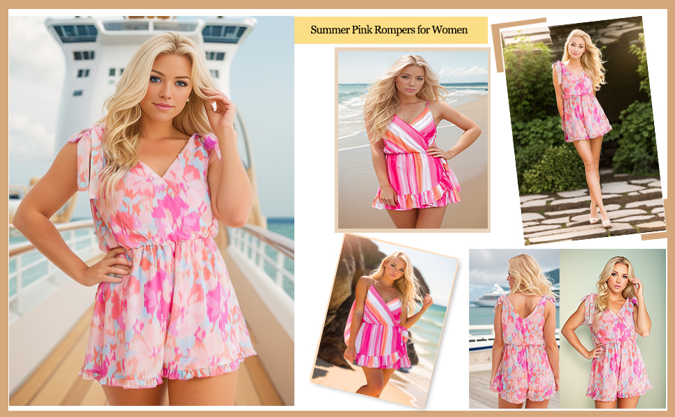 pink rompers for women