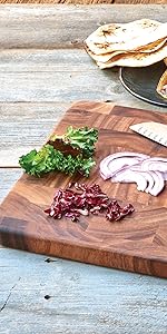 Acacia End Grain Wood Cutting Board Butcher Block