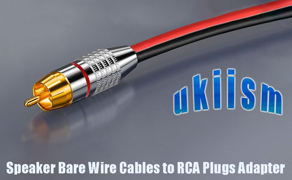 ukiism (14AWG 6.6FT RCA to Speaker Bare Wire Adapter, Heavy