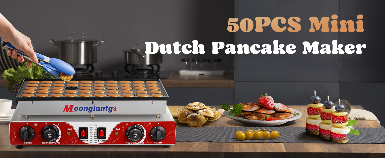 Moongiantgo Mini Dutch Pancake Maker 50PCS, Commercial Nonstick Pancake Baker