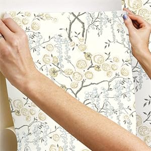 Beige Floral Peel and Stick Wallpaper Floral Contact Paper Vintage Floral Wallpaper Peel and Stick