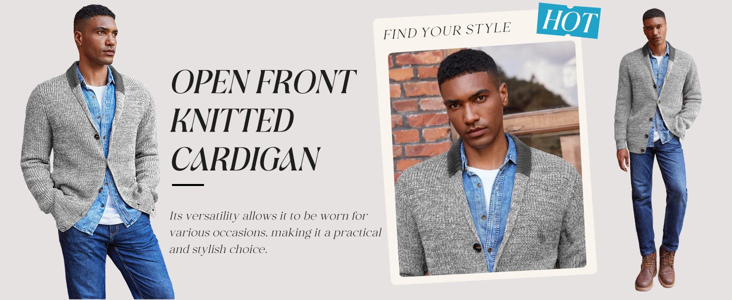 button down sweater for men