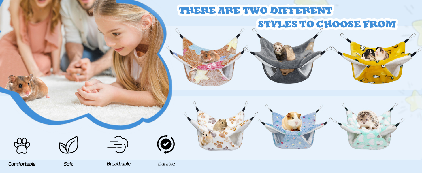 3 Pcs Guinea Pig Hammock, Rat Ferret Hanging Hammock Guinea Pig Accessories for Small Animals Chinchilla Parrot Sugar Glider Ferret Hamster Squirrel (11"×11") 12 ferret hammock