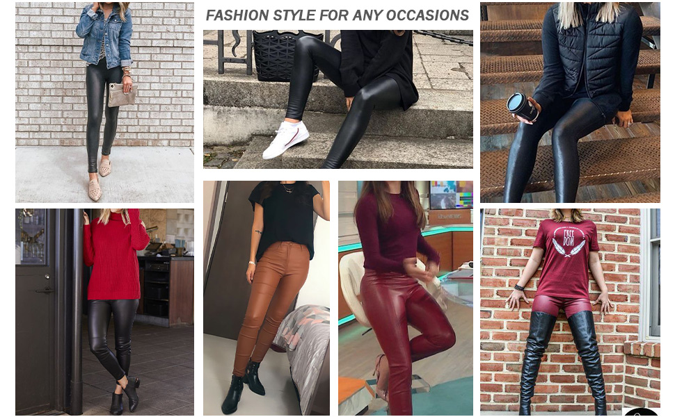 women leather leggings